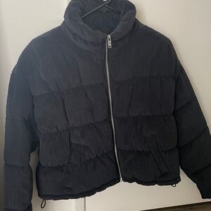Hollister Black Corduroy Puffer